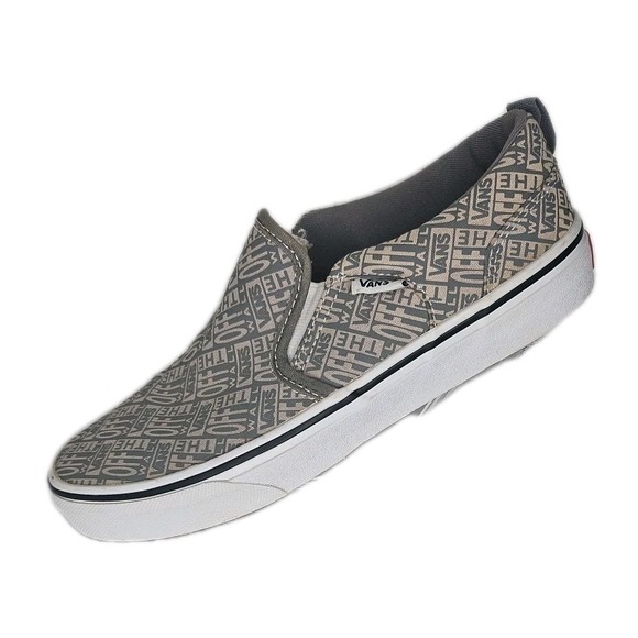 Vans off The Wall  Grey and White  Slip On Sneakers Size US Youth 6 - Picture 11 of 15